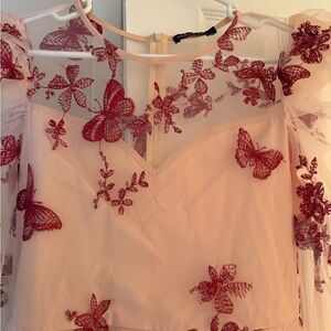 Pink Butterfly Mini Dress